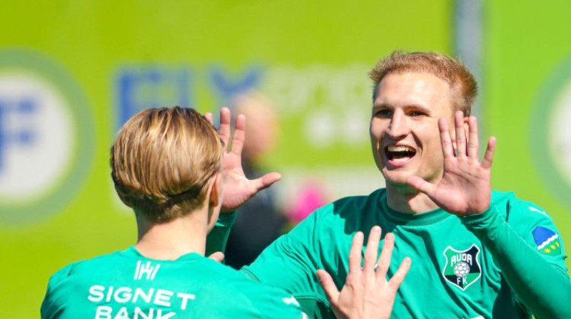 Eduards Dašķevics un Oskars Rubenis. Foto: Kristians Putniņš/FK "Auda"
