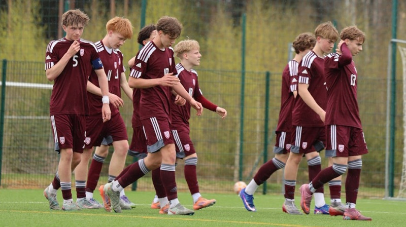 Latvijas U17 izlases futbolisti Somijā. Foto: Suomen Palloliitto