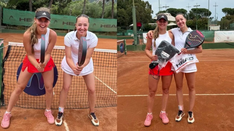 Beatrise Zeltiņa un Anastasija Soboļeva. Foto: @zeltabecinaa / W35 Santa Margherita di Pula