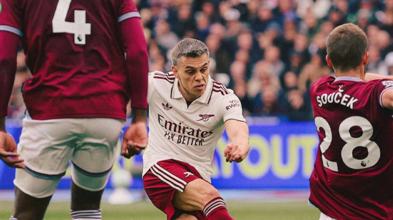 Leandro Trosāra vārtu guvums. foto: Arsenal