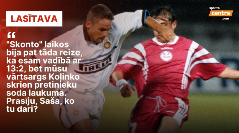 Roberto Badžo pret Aleksandru Rehviašvili 1998. gada spēlē Rīgā. Foto: Reuters/Scanpix