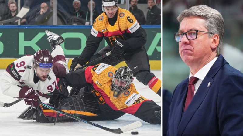 Haralds Egle un Harijs Vītoliņš. Foto: Guntis Lazdāns/LHF, IIHF
