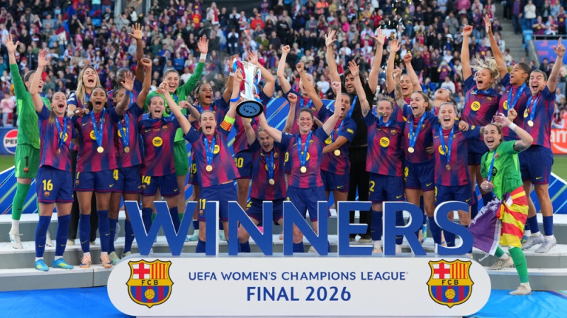 "Barcelona" futbolistes. Foto: AP/Scanpix