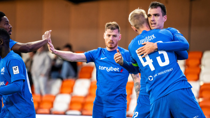 Darko Lemajičs svin vārtu guvumu. Foto: Sanita Ieva Sparāne/FC RFS