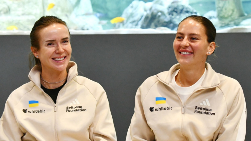 Elina Svitoļina un Marta Kostjuka. Foto: Ukrainian Tennis Federation