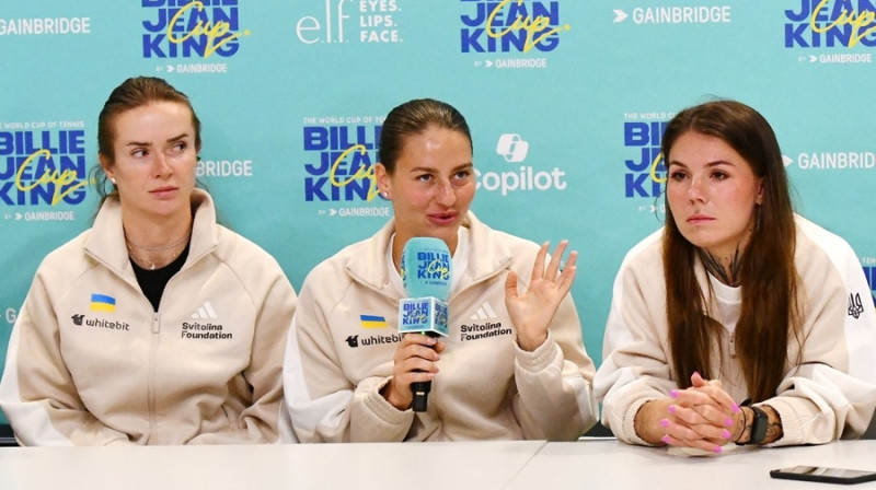 Elina Svitoļina, Marta Kostjuka, Oleksandra Oļijņikova. Foto: Ukrainian Tennis Federation