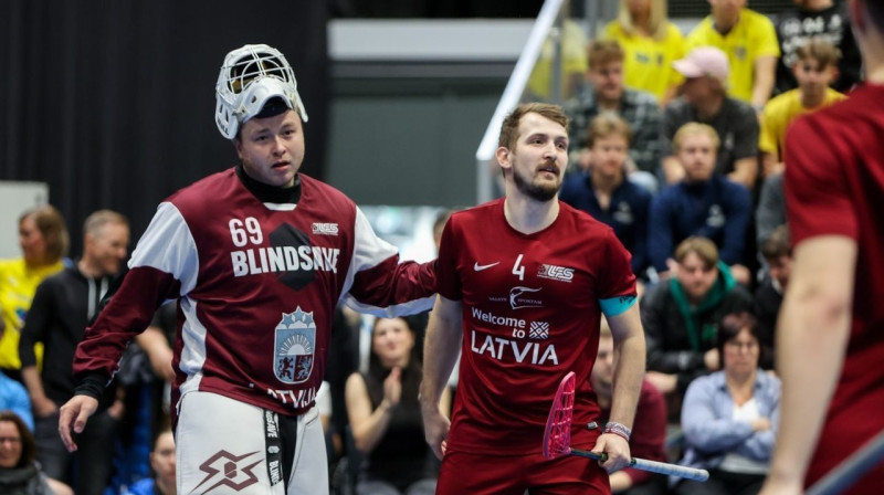 Mūsu izlases vārtsargs Roberts Trepšs un aizsargs Juris Zilberts reiz jau kļuva par pasaules čempioniem 3x3 florbolā. Foto: Ritvars Raits