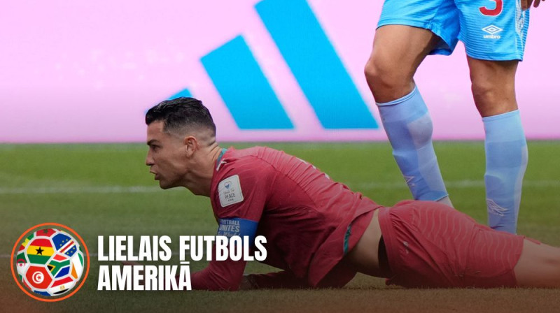Krištianu Ronaldu pēc neprecīza sitiena veikšanas. Foto: AP Photo/Ashley Landis/Scanpix