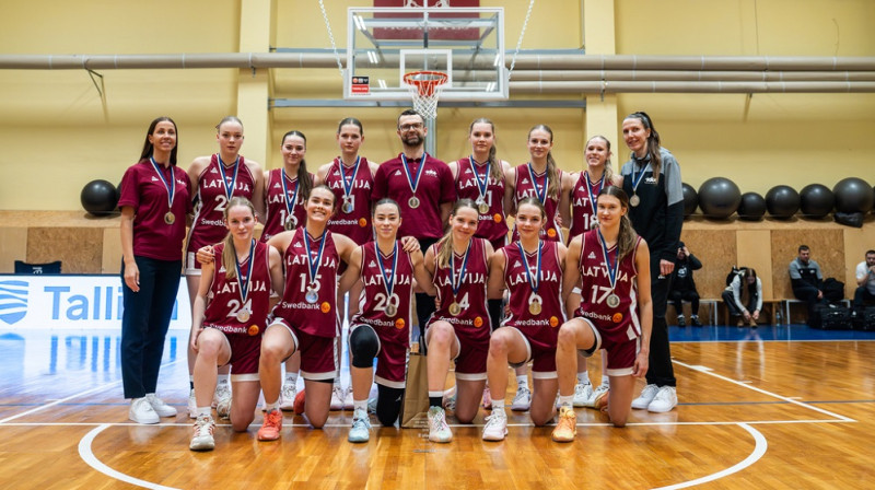 Latvijas U18 meiteņu izlase. Foto: Basket.ee