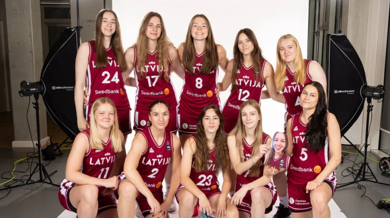 Latvijas U20 meitenes 2026. gada 3. jūlijā. Foto: FIBA