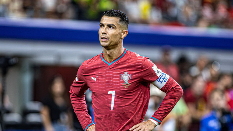 Portugāles uzbrucējs Krištianu Ronaldu pēc zaudējuma Pasaules kausa astotdaļfinālā. Foto: Danilo Fernandes/Fotoarena via ZUMA Press