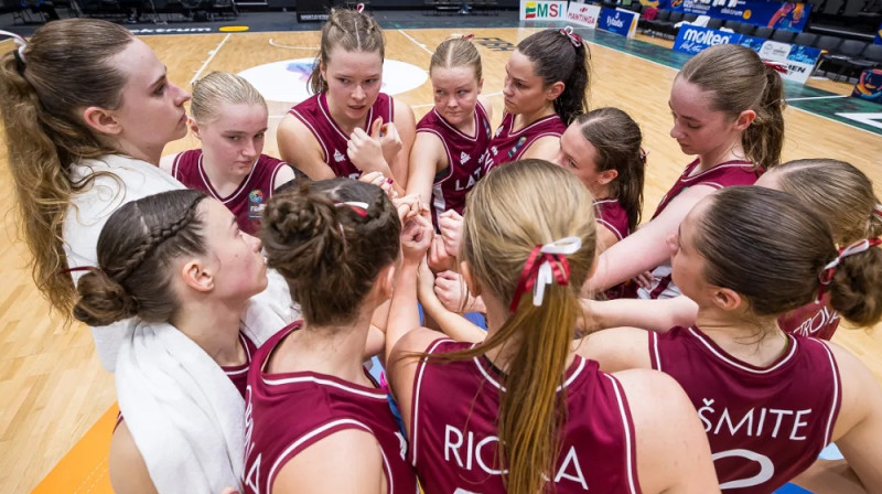 Latvijas U20 meitenes 2026. gada 7.jūlijā. Foto: FIBA