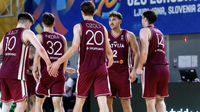 Latvijas U20 izlases basketbolisti. Foto: FIBA