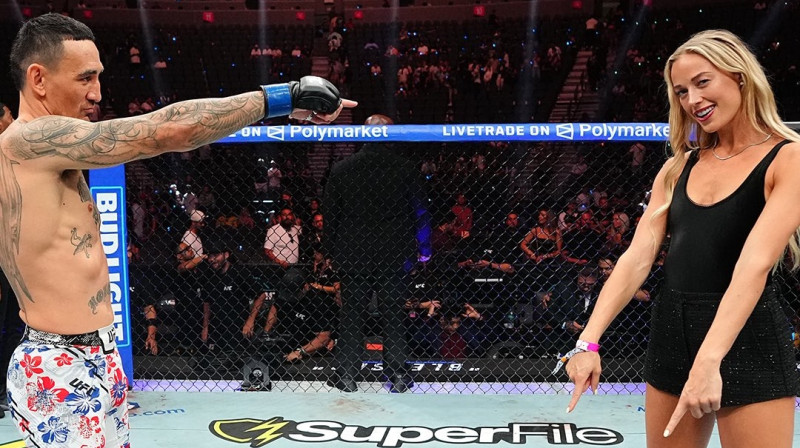Makss Holovejs un Sofija Kaningema. Foto: UFC un TNT Sports