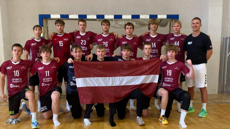 Latvijas U18 handbola izlase. Foto: LHF