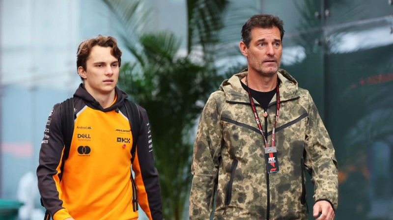 Oskars Piastri un Marks Vēbers. Foto: f1.com