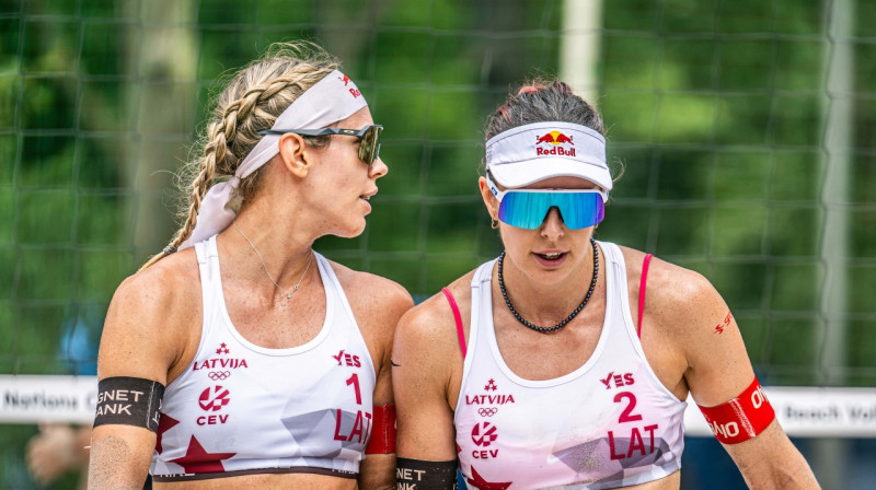 Tīna Graudiņa un Anastasija Samoilova. Foto: CEV