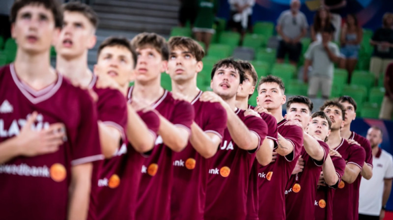 Latvijas U20 basketbolisti. Foto: FIBA