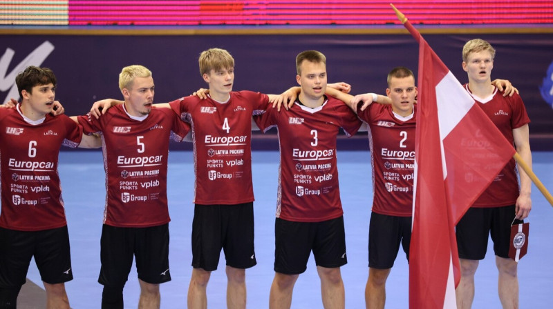 Latvijas U20 valstsvienības handbolisti. Foto: Federația Română de Handbal (FRH)
