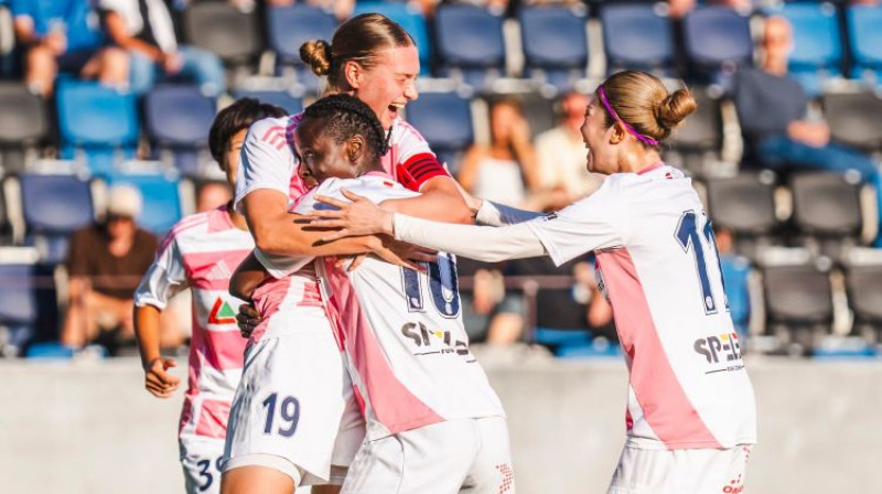 Renāte Gaugere (#19) svin vārtu guvumu. Foto: Riga FC Women