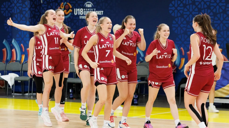 Latvijas U18 meitenes 2026. gada 1. augustā. Foto: FIBA
