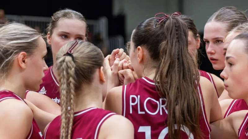 Latvijas U18 meitenes. Foto: FIBA