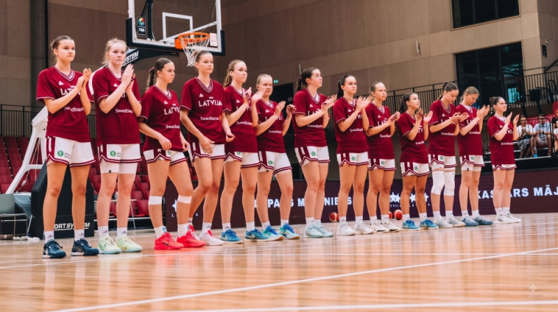 Latvijas U16 basketbolistes Foto: LBS