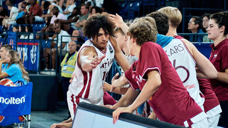 Latvijas kadeti. Foto: FIBA