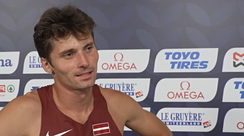 Oskars Grava. Foto: LTV1 kanāls "Sporta studija"