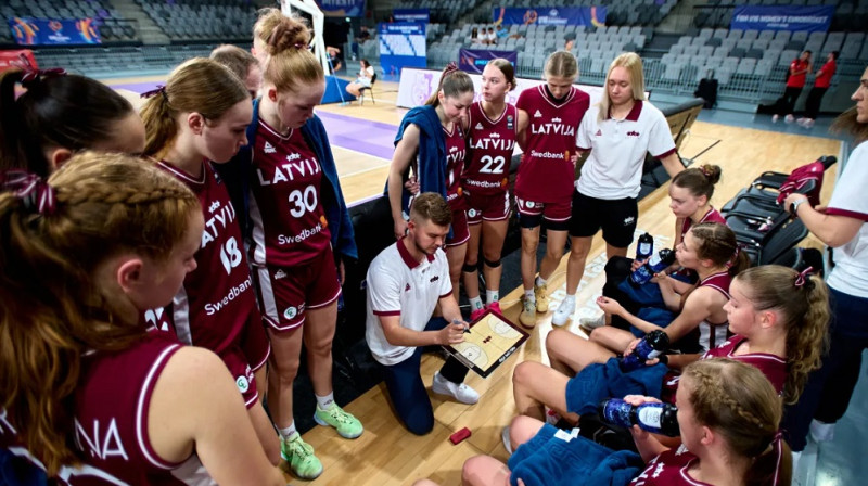 Latvijas U16 meitenes: pirmā vieta Eiropas čempionāta B grupā. Foto: FIBA