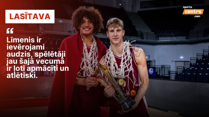 Bendžamins Jānis Beruē un Markuss Jahovičs Foto: FIBA