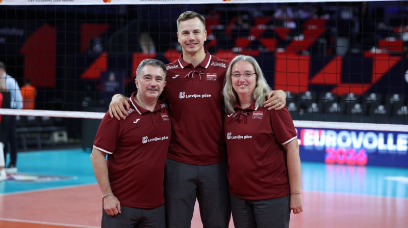 Daniēle Mario Kaprioti, Edvarts Buivids un Inguna Minusa. Foto: CEV