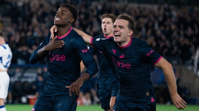 Stavangeras "Viking" futbolistu prieks UEFA Čempionu līgas atlases izslēgšanas kārtā. Foto: Viking Stavanger