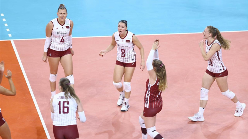 Latvijas volejbolistes. Foto: CEV