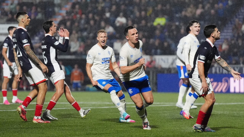 Mirklis pēc Glāzgovas "Rangers" vārtu guvuma. Foto: Andrew Milligan/PA Wire/Scanpix