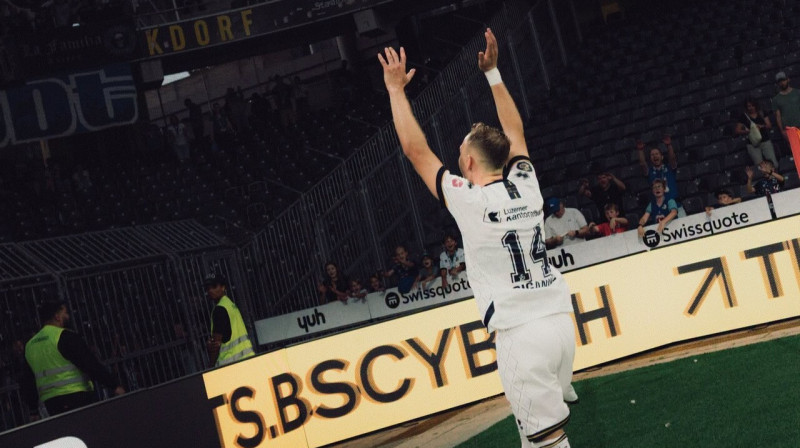Andrejs Cigaņiks pēc spēles Bernē, kur guvis divus vārtus. Foto: FC Luzern