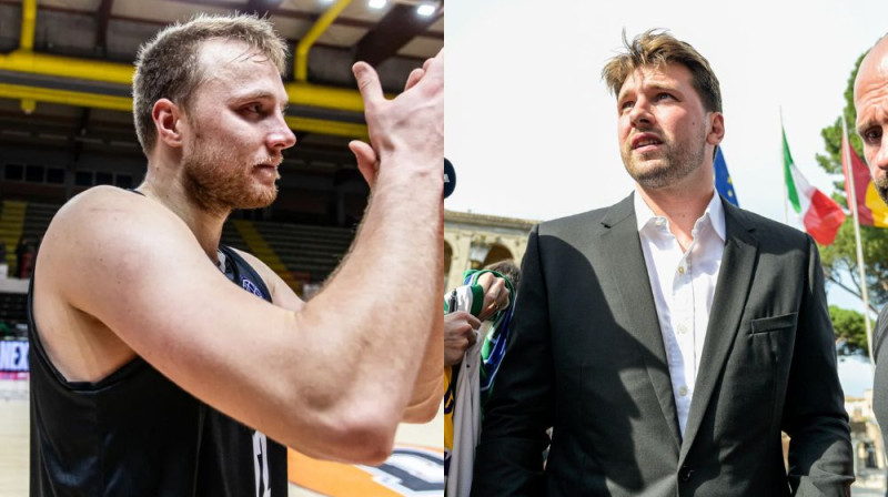 Artūrs Strautiņš. Foto: FIBA; Luka Dončičs. Foto: Alamy/Scanpix