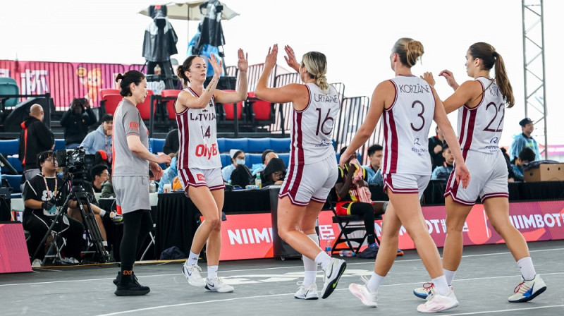 Latvijas U23 sieviešu izlase 3x3 basketbolā. Foto: FIBA