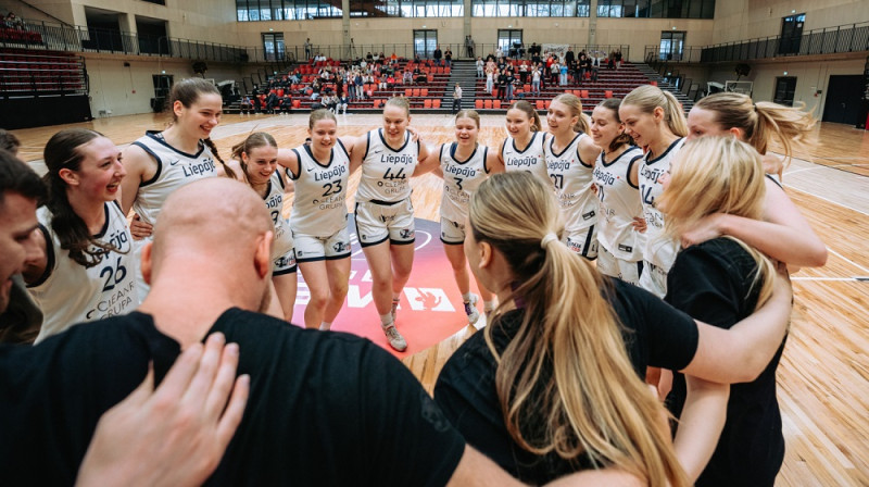 Liepājas basketbolistes 2026. gada 12. aprīlī. Foto: WBBL
