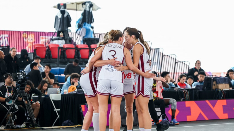 Latvijas U23 sieviešu izlase 3x3 basketbolā. Foto: FIBA 3x3