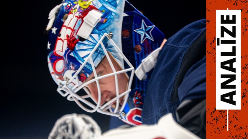 Elvis Merzļikins. Foto: Columbus Blue Jackets