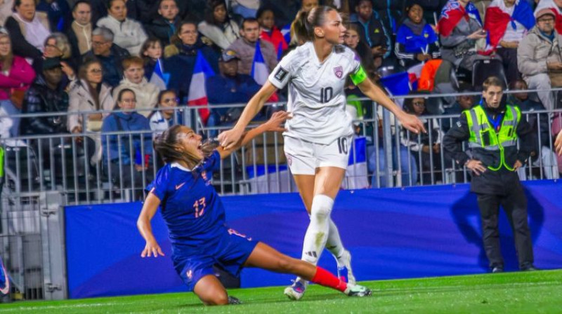 Latvijas izlases kapteine Monika Štube. Foto: Sieviešu futbols
