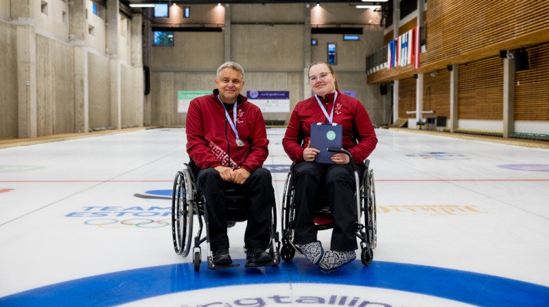Linda Meijere, Ojārs Briedis
Foto: Andres Mets / Curling Tallinn