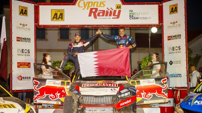 Al-Atija līksmo. Foto: Cyprus RALLY