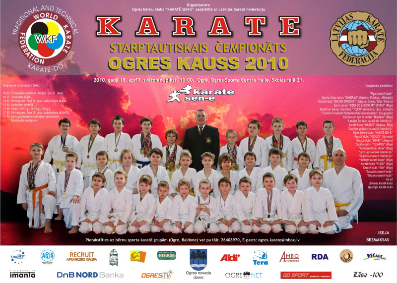 18. aprīlī Ogrē notiks starptautisks karatē turnīrs