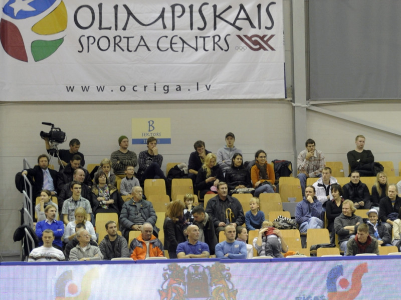 Tribīņu panorāmas foto: TTT Rīga - Cras Basket