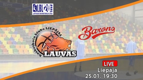 19:30 "Liepājas lauvas" - "Barons"