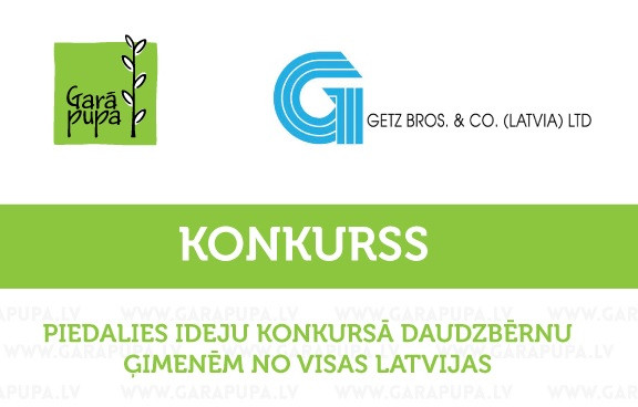 „Garā pupa” aicina daudzbērnu ģimenes no visas Latvijas piedalīties ideju konkursā