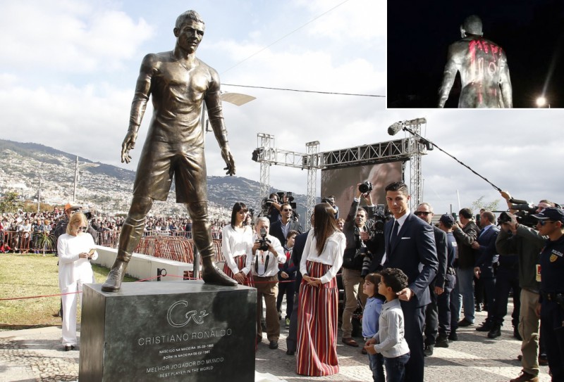 Ronaldu statuju pārtaisa par Mesi