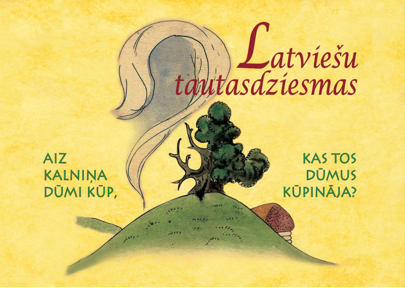 Latviešu tautasdziesmas bērniem ar spilgtu ilustratīvo materiālu